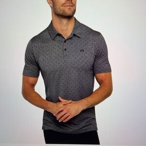 Men's Gray Printed Polo Shirt no logo